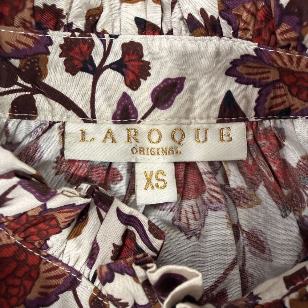 Laroque Original Women's XS Multicolor Floral Autumn Vine Perry Button-Front Top - Picture 4 of 6